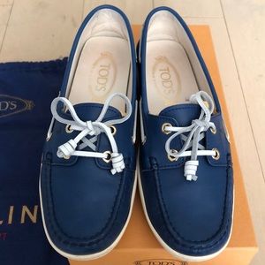 Tods Blue and White Boat Shoes ⚓️ 38.5